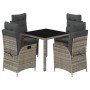 Set comedor de jardín 5 piezas con cojines ratán sintético gris von , Gartensets - Ref: Foro24-3213078, Preis: 670,97 €, Raba...