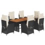 Set de comedor de jardín 7 pzas y cojines ratán sintético negro de , Conjuntos de jardín - Ref: Foro24-3213136, Precio: 924,7...