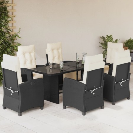 Set de comedor de jardín 7 pzas y cojines ratán sintético negro by , Garden sets - Ref: Foro24-3212918, Price: 850,78 €, Disc...