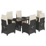 Set de comedor de jardín 7 pzas y cojines ratán sintético negro by , Garden sets - Ref: Foro24-3212918, Price: 850,78 €, Disc...