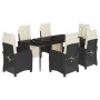 Set de comedor de jardín 7 pzas y cojines ratán sintético negro by , Garden sets - Ref: Foro24-3212951, Price: 994,77 €, Disc...