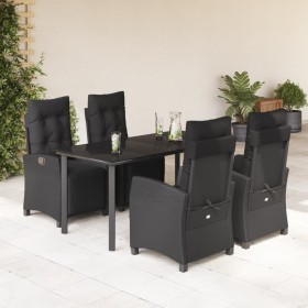 Set de muebles jardín 5 pzas con cojines ratán sintético negro by , Garden sets - Ref: Foro24-3212970, Price: 663,42 €, Disco...