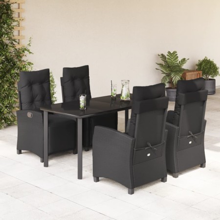 Set de muebles jardín 5 pzas con cojines ratán sintético negro by , Garden sets - Ref: Foro24-3212970, Price: 650,39 €, Disco...