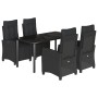 Set de muebles jardín 5 pzas con cojines ratán sintético negro by , Garden sets - Ref: Foro24-3212970, Price: 650,39 €, Disco...