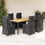 Set de comedor de jardín 7 pzas y cojines ratán sintético negro von , Gartensets - Ref: Foro24-3213342, Preis: 919,13 €, Raba...