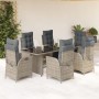 Set comedor jardín 7 pzas y cojines ratán sintético gris by , Garden sets - Ref: Foro24-3213356, Price: 931,86 €, Discount: %