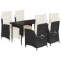 Set de muebles jardín 5 pzas con cojines ratán sintético negro by , Garden sets - Ref: Foro24-3213380, Price: 586,80 €, Disco...