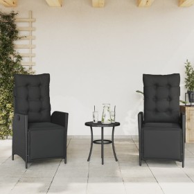 Sillones reclinables jardín con reposapiés 2 uds ratán PE negro de , Sillas de jardín - Ref: Foro24-365289, Precio: 247,63 €,...
