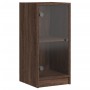 Armario auxiliar puertas de vidrio marrón roble 35x37x75,5 cm by , Sideboards - Ref: Foro24-836405, Price: 51,11 €, Discount: %