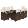 Set comedor para jardín 9 pzas y cojines ratán sintético marrón by , Garden sets - Ref: Foro24-3212255, Price: 1,00 €, Discou...