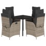Set comedor de jardín 5 piezas con cojines ratán sintético gris von , Gartensets - Ref: Foro24-3213226, Preis: 592,73 €, Raba...