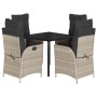 Set comedor de jardín 5 pzas cojines ratán sintético gris claro von , Gartensets - Ref: Foro24-3213285, Preis: 500,71 €, Raba...