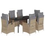 Set comedor de jardín 7 pzas con cojines ratán sintético beige by , Garden sets - Ref: Foro24-3213270, Price: 835,42 €, Disco...