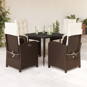 Set comedor de jardín 5 piezas y cojines ratán sintético marrón by , Garden sets - Ref: Foro24-3212331, Price: 609,25 €, Disc...