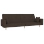 Sofá cama de 2 plazas con dos almohadas tela marrón oscuro by , Sofas - Ref: Foro24-375745, Price: 291,79 €, Discount: %