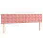 Cama box spring con colchón terciopelo rosa 180x200 cm