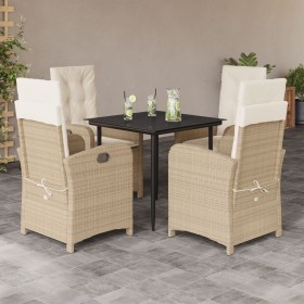 Set comedor de jardín 5 pzas con cojines ratán sintético beige de , Conjuntos de jardín - Ref: Foro24-3212371, Precio: 609,25...