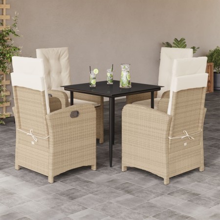 Set comedor de jardín 5 pzas con cojines ratán sintético beige von , Gartensets - Ref: Foro24-3212371, Preis: 532,33 €, Rabat...