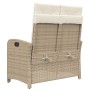 Sillón reclinable de jardín con cojines ratán sintético beige von , Gartenbänke - Ref: Foro24-368219, Preis: 165,55 €, Rabatt: %