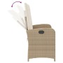 Sillón reclinable de jardín con cojines ratán sintético beige von , Gartenbänke - Ref: Foro24-368219, Preis: 165,55 €, Rabatt: %