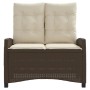 Sillón reclinable de jardín con cojines ratán sintético marrón by , garden benches - Ref: Foro24-368227, Price: 155,28 €, Dis...