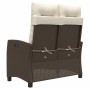 Sillón reclinable de jardín con cojines ratán sintético marrón by , garden benches - Ref: Foro24-368227, Price: 155,28 €, Dis...