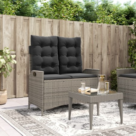 Sillón reclinable de jardín con cojines ratán sintético gris by , garden benches - Ref: Foro24-368238, Price: 146,23 €, Disco...