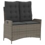 Sillón reclinable de jardín con cojines ratán sintético gris by , garden benches - Ref: Foro24-368238, Price: 146,23 €, Disco...