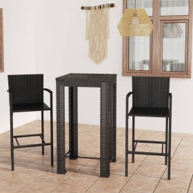Muebles de bar jardín 3 pzas ratán sintético reposabrazos negro von , Gartensets - Ref: Foro24-3064805, Preis: 318,65 €, Raba...