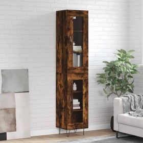 Aparador de madera contrachapada roble ahumado 34,5x34x180 cm by , Sideboards - Ref: Foro24-3199462, Price: 100,41 €, Discoun...