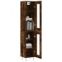 Aparador de madera contrachapada roble ahumado 34,5x34x180 cm de , Aparadores - Ref: Foro24-3199462, Precio: 100,41 €, Descue...