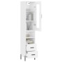 Aparador alto madera contrachapada blanco brillo 34,5x34x180 cm by , Sideboards - Ref: Foro24-3199307, Price: 128,33 €, Disco...