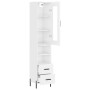 Aparador alto madera contrachapada blanco brillo 34,5x34x180 cm by , Sideboards - Ref: Foro24-3199307, Price: 128,33 €, Disco...