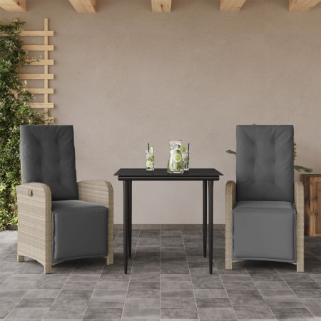 Sillas y mesita de jardín 3 piezas ratán sintético cojín gris von , Gartensets - Ref: Foro24-3212598, Preis: 384,74 €, Rabatt: %