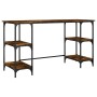Escritorio metal madera ingeniería roble ahumado 140x50x75 cm by , Desks - Ref: Foro24-845328, Price: 88,25 €, Discount: %