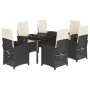 Set de comedor de jardín 7 pzas y cojines ratán sintético negro von , Gartensets - Ref: Foro24-3212306, Preis: 825,96 €, Raba...