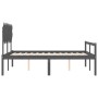 Doppelbett für Senioren, graues Kopfteil aus Massivholz von vidaXL, Betten und Lattenroste - Ref: Foro24-3195553, Preis: 168,...