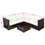 Set muebles de jardín 4 piezas y cojines ratán sintético marrón by , Garden sets - Ref: Foro24-42990, Price: 424,41 €, Discou...