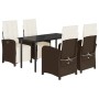 Set comedor de jardín 5 piezas y cojines ratán sintético marrón von , Gartensets - Ref: Foro24-3212551, Preis: 618,65 €, Raba...