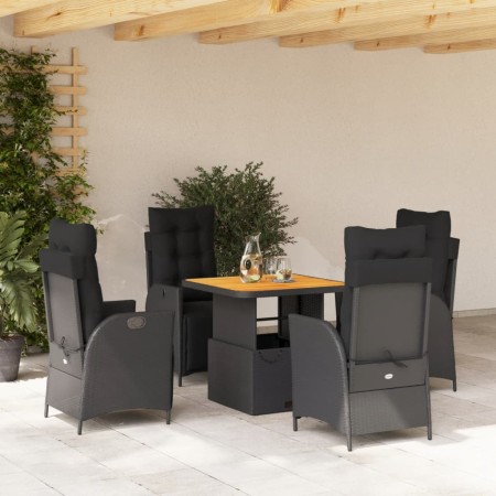Set de muebles jardín 5 pzas con cojines ratán sintético negro von , Gartensets - Ref: Foro24-3277448, Preis: 588,34 €, Rabat...