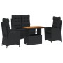 Juego comedor jardín 4 piezas con cojines ratán sintético negro by , Garden sets - Ref: Foro24-3277455, Price: 440,65 €, Disc...