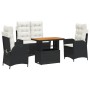 Juego comedor jardín 4 piezas con cojines ratán sintético negro by , Garden sets - Ref: Foro24-3277443, Price: 439,65 €, Disc...