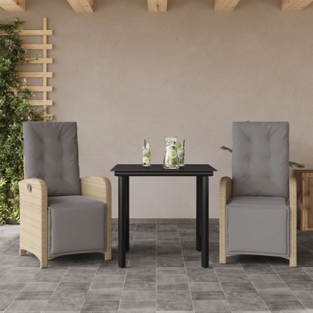Sillas y mesita de jardín 3 piezas ratán sintético cojín beige von , Gartensets - Ref: Foro24-3212591, Preis: 353,30 €, Rabat...