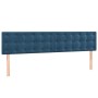 Cama box spring con colchón terciopelo azul oscuro 200x200 cm