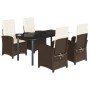 Set comedor de jardín 5 piezas y cojines ratán sintético marrón by , Garden sets - Ref: Foro24-3212344, Price: 572,12 €, Disc...