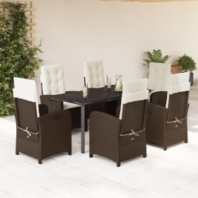 Set comedor de jardín 7 pzas con cojines ratán sintético marrón von , Gartensets - Ref: Foro24-3212346, Preis: 894,01 €, Raba...