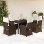 Set comedor de jardín 7 pzas con cojines ratán sintético marrón von , Gartensets - Ref: Foro24-3212346, Preis: 894,01 €, Raba...