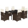 Set comedor de jardín 7 pzas con cojines ratán sintético marrón von , Gartensets - Ref: Foro24-3212346, Preis: 894,01 €, Raba...