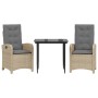 Set comedor de jardín 3 pzas con cojines ratán sintético beige von , Gartensets - Ref: Foro24-3212390, Preis: 331,90 €, Rabat...