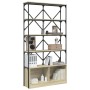 Estantería madera ingeniería y metal roble Sonoma 100x26x180 cm by , Bookcases and shelves - Ref: Foro24-845427, Price: 120,6...